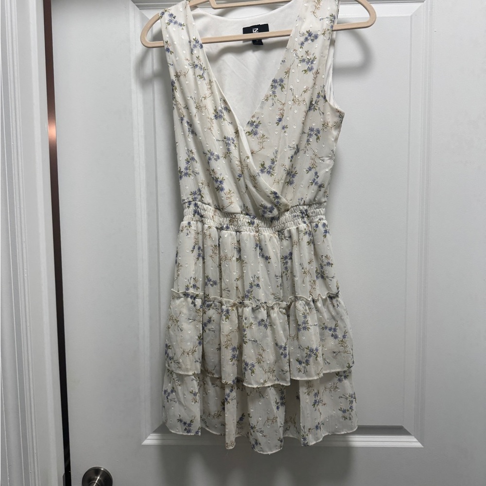 Iz Byer Cream Floral Mini Dress